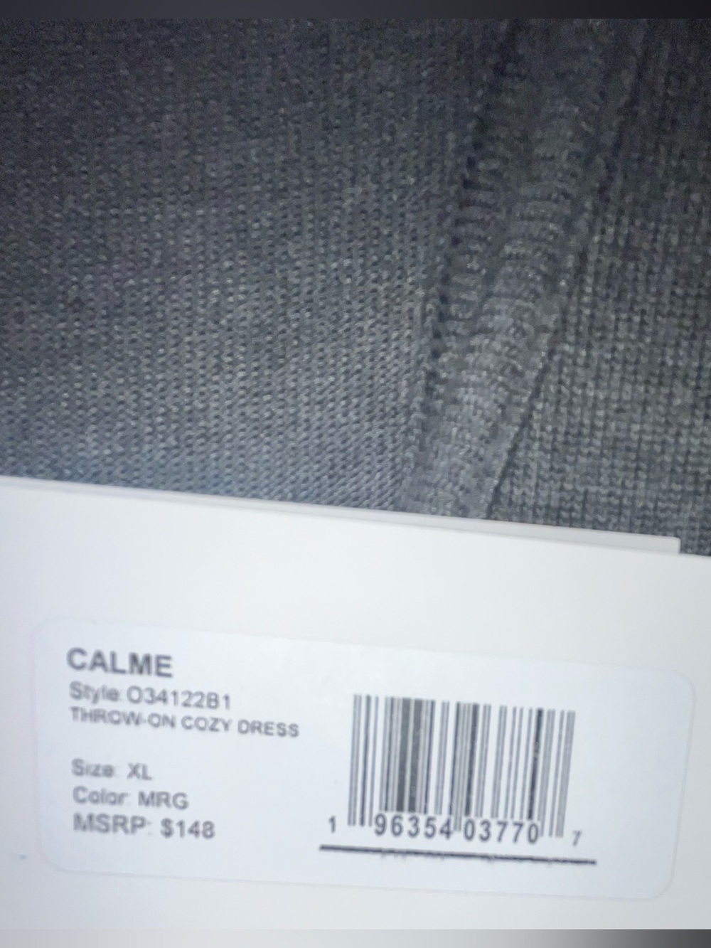 NWT Calme by Johnny Was Gray Throw On Cozy Sweater Tank Dress - Picture 4 of 5